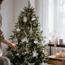 Julprydnad för granen Ballerina med blomma Kjol prydd med stenar Genomskinlig med pärlemorskimrande Med band Hängande figur för julen 4