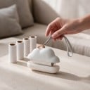 Reserull för noppor Mini i molnform Utbytbara klisterpapper 10 x 6,4 cm Med lock och rem För kläder 2