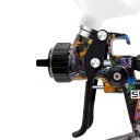 Pneumatická stříkací pistole HVLP s horní nádobkou 600 ml Tryska 1,3 mm z nerezové oceli Hliníkové tělo Graffiti vzor Na auta a nábytek 7