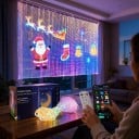 Smart LED ljusgardin 2 x 2 m 400 LED RGB Text GIF och bilder i app Musik och timer USB Fjärrkontroll Inomhus och utomhus 2