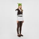 Shrek Kostym för Vuxna Komplett Kostym Väst T-shirt Byxor Bälte Skoskydd och Mössa med Öron Polyester Brun Vit och Grön 3