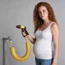 Vattenslang spiral 20 m Med högtryckspistol Snabbkopplingar och adapter för kran Gul Sats för bilvård och vattning av trädgård 5