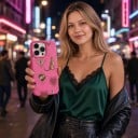 Kryt till iPhone 17 Air med leopardsmotiv och hjärtan PC och TPU Matt yta med halkskydd Stöt- och repbeständig 4