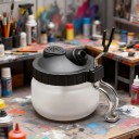Sada na čištění airbrushů S držákem a filtrem Skleněná nádoba 304 ml Černé víko Pro gravitační i boční airbrush Modelářství a dílna 2