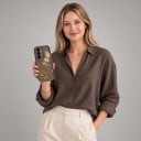 Silikonfodral för Samsung Galaxy S24+ med motiv av gyllene blad Skydd för kameran Bakre mobilskal Blad och gren 9