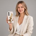 Silikonskydd för Samsung Galaxy S25+ med motiv av gyllene löv Skydd för kameran Bakre mobilskal Löv och gren 3