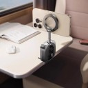 Magnetisk telefonhållare Kompatibel med MagSafe Roterbar 360 grader Teleskopisk Metall Mörkgrå För bil, tåg och resor 5