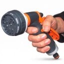 Trädgårdssprutepistol för slang Set 5 st 8 lägen Snabbkopplingar 1/2 tum och adaptrar TPR Orange-grå Gräsvattning 13