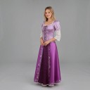 Prinsessklänning för vuxna Långa lila klänningar med snörning och spets Urtagna genomskinliga ärmar Polyester För karneval och cosplay 3