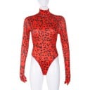 Body de manga larga con estampado de leopardo para mujer B755 1