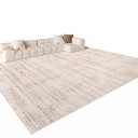 Modern matta med melerat mönster för vardagsrum 120 x 80 cm Polyester Beige Styckmatta med subtila linjer för vardagsrum och sovrum 4