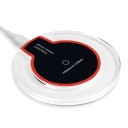 Trådlös laddare för telefoner med Qi-stöd Tunn rund platta med genomskinlig kant Strömförsörjning via USB Mått 10 x 0,9 cm 2