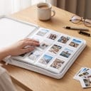 Fotoalbum na zip 480 kapes 7 x 9,5 cm 12 kapes na stranu PU kůže Oboustranné listy Na fotky a sběratelské karty 6