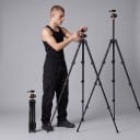Stativ Andoer Q160SA s panoramatickou kulovou hlavou Výška až 126 cm 4 sekce Rychloupínací destička Vodováha Černý Pro fotoaparáty 5
