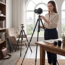Stativ Andoer Q160SA s panoramatickou kulovou hlavou Výška až 126 cm 4 sekce Rychloupínací destička Vodováha Černý Pro fotoaparáty 7