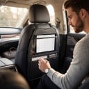 Organisatör för bilstol med genomskinlig ficka för surfplatta Förvaringsväska för säte 59 x 42,5 cm PU läder Svart Skydd mot sparkar 5