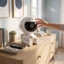 Stjärnprojektor Astronaut med flygplan Projektion av nebulosor och stjärnor Fjärrkontroll Roterande huvud 360° 13 cm Vit Rumsdekoration 3