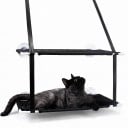 Dubbelsidig hängande säng för katter för fönster 50 x 30 cm Sugkoppar och nylonremmar Oxford nät Hamaka med genomgång 6
