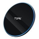 Trådlös Qi-laddare 10 W för telefoner med trådlös laddning Rund glänsande platta av aluminiumlegering och polykarbonat Diameter 10 cm 1