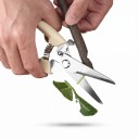 Trädgårdssax med raka spetsiga blad 19,2 cm Metallblad och beige halkfri handtag med lås För blommor, örter och frukt 5