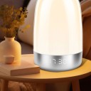 Beröringskänslig nattlampa med väckarklocka och simulerad gryning 7 väckningslägen 6 RGB-färger 3 ljusstyrkenivåer Timer 15 cm Vit För sovrummet 1
