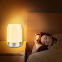 Beröringskänslig nattlampa med väckarklocka och simulerad gryning 7 väckningslägen 6 RGB-färger 3 ljusstyrkenivåer Timer 15 cm Vit För sovrummet 2