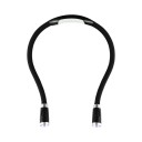 LED-lampa för halsen med AAA-batterier Flexibla armar 2 ljushuvuden med 2 LED Lätt För läsning, stickning, löpning och camping 1