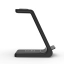 Trådlös Qi-laddare 3 i 1 för iPhone, Apple Watch och AirPods hörlurar Svart ställ med en total effekt på 10 W USB-C-kontakt 2