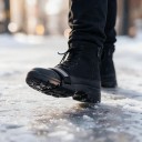Skridsäkra broddar för skor 7 ståltaggar Silikonplatta med reflexband Storlek EU 36–44 Svart 1 par för is och snö 6