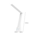 LED skrivbordslampa Fällbar Uppladdningsbar med anslutning Touchknapp 8 x 5,3 x 27,5 cm 5 V ABS Vit Lampa för studier och nattduksbord 6