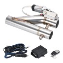 Elektrisk avgasventil 2" 51 mm med fjärrkontroll Dubbelklaff Y-rör Cutout Rostfritt stål 304 Motor 12 V Silver 1
