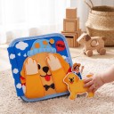 Filtad Montessori aktiv bok Hund Busy book 20 x 20 x 7 cm Med fingerdockor Sensorisk reseleksak för barn 3 till 6 år 2