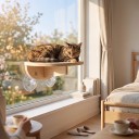 Kulatá träplattform för katter på fönster 30 x 25 cm Med sugkoppar utan borrning Massivt trä Utsiktsplats på glas och vägg 5
