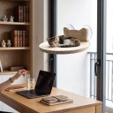 Kulatá träplattform för katter på fönster 30 x 25 cm Med sugkoppar utan borrning Massivt trä Utsiktsplats på glas och vägg 6
