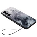 Fodral för Samsung Galaxy S25+ med handledsrem Marmor mönster Flexibelt TPU-skydd Mobilskal för promenader och resor 7