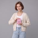 Mini fotoalbum s kresleným zvířátkem Na fotky 7,6 cm Rozměr 8,8 x 2,8 x 11 cm Průhledné kapsy Růžové Na fotky i sběratelské karty 6