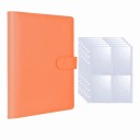 Fotoalbum för fotokort 25 utbytbara sidor med 4 fickor 23,3 x 18 cm PU läder Stängning med rem Rosa För foton 7,6 cm och kort 4