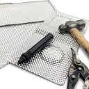 Värmesköld för avgasrör 30 x 50 cm Prägling Aluminiumplåt Silver Formbar Värmeskydd Tillbehör för bilar 2