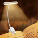 LED-lampa för böcker med klipp 14 LED Uppladdningsbar USB-C 3 ljusfärger 2700 till 6000 K 10 ljusstyrkenivåer Flexibelt arm 20 cm För läsning 2