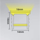 Silikon LED-profil 14 x 14 mm Vit kant 18 mm Längd 1 m Flexibel Med diffusor För infälld montering i spår För LED-remsa Utan LED-remsa 2