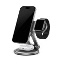 Koppar magnetisk trådlös laddstation 3i1 Qi2.2 25 W Rotera 360° Fällbar För iPhone Apple Watch och AirPods 3