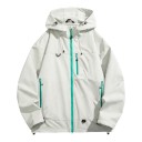 Vattentät och vindskyddande jacka med huva och dragkedja med tre fickor och justerbara ärmslut och nederkant unisex 11