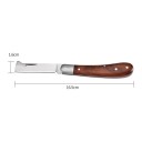Fällkniv för ympning med rak blad 16,5 cm Blad av rostfritt stål 3Cr13 och handtag av rosenträ Brun För ympning och okulering 6