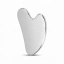 Rostfri Gua Sha platta i hjärtform 6 x 4,1 cm Massageskrapa i rostfritt stål Silver Massageverktyg för ansikte, hals och kropp 1