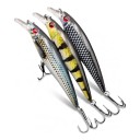 Sats med dykande wobbler minnow 3 st 11 cm i plastlåda Konstgjorda beten med 3D ögon och trekrokar ABS För spinnfiske av rovfiskar 3