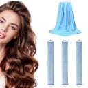 Natáčky à cheveux sans chaleur 4 pièces 27 cm Diamètre 3,5 cm Natáčky en mousse avec foulard en satin Pour de grandes vagues 8