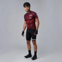 Herrcykelsats Tröja med kort ärm och shorts med hängslen och vaddering 90 % polyester och 10 % Lycra Vinkelfärgad tröja och svarta shorts 2
