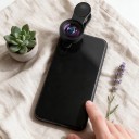 Makroobjektiv för mobil 120 mm Super makro 10x med universell klämma, skydd och EVA-fodral, svart för iOS och Android, för blommor och insekter 3