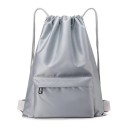 Dragsäck för ryggen 44 x 33 cm Vattenavvisande nylonryggsäck med dragkedjefack Unisex För gymmet, skolan och utflykter 19