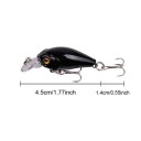 Sats med mini wobbler crankbait 8 st 4,5 cm i plastlåda Flytande konstgjorda beten med 3D ögon och trekrokar För spinnfiske av rovfiskar 7